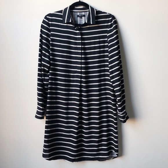 Madewell • Silk Striped Shirt Dress - Picture 4 of 7